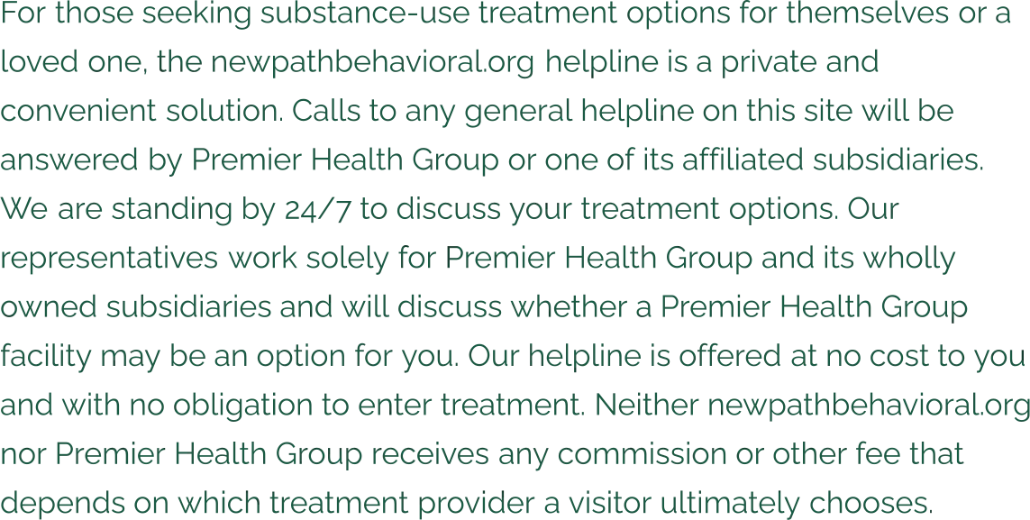 Disclosure: calls may be answered by an affiliated treatment provider; no referral fee is charged.